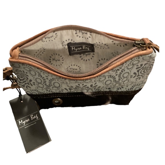 Myra Floral Print Hairon Wristlet Bag - Picture 8 of 13